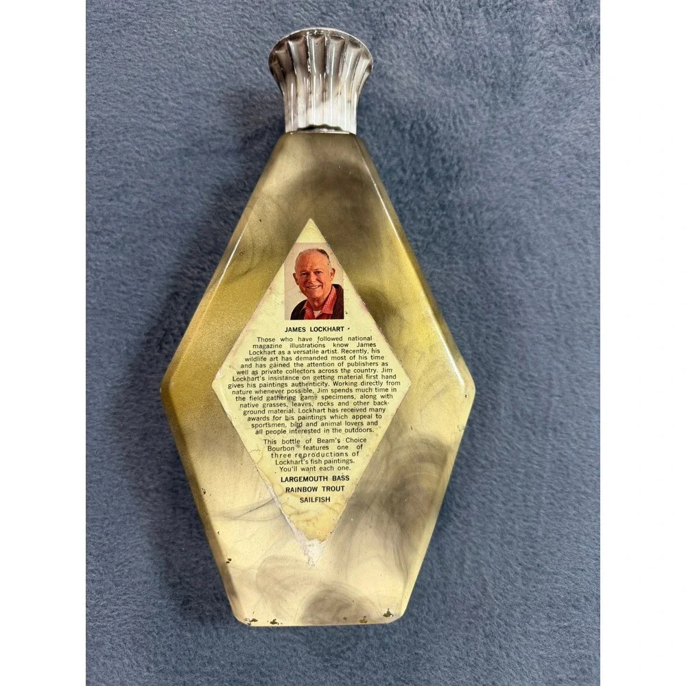 Vintage Jim Beam Rainbow Trout Decanter James Lockhart Fish Whiskey Bottle 1960s